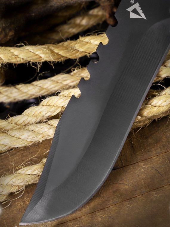 DOMINATOR URBAN COMBAT NÓŻ TAKTYCZNY WOJSKOWY MYŚLIWSKI BUSHCRAFT FUTERAŁ Czarno-szary
