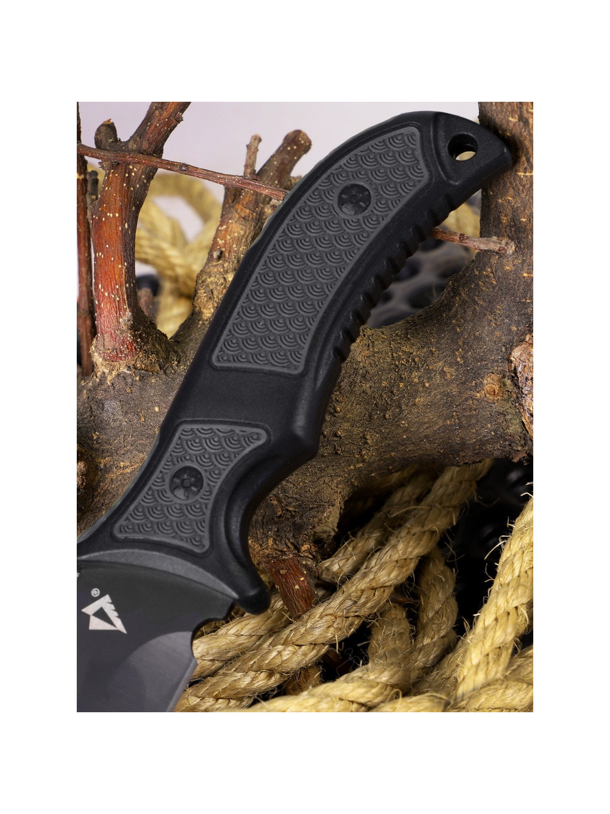 DOMINATOR URBAN COMBAT NÓŻ TAKTYCZNY WOJSKOWY MYŚLIWSKI BUSHCRAFT FUTERAŁ Czarno-szary