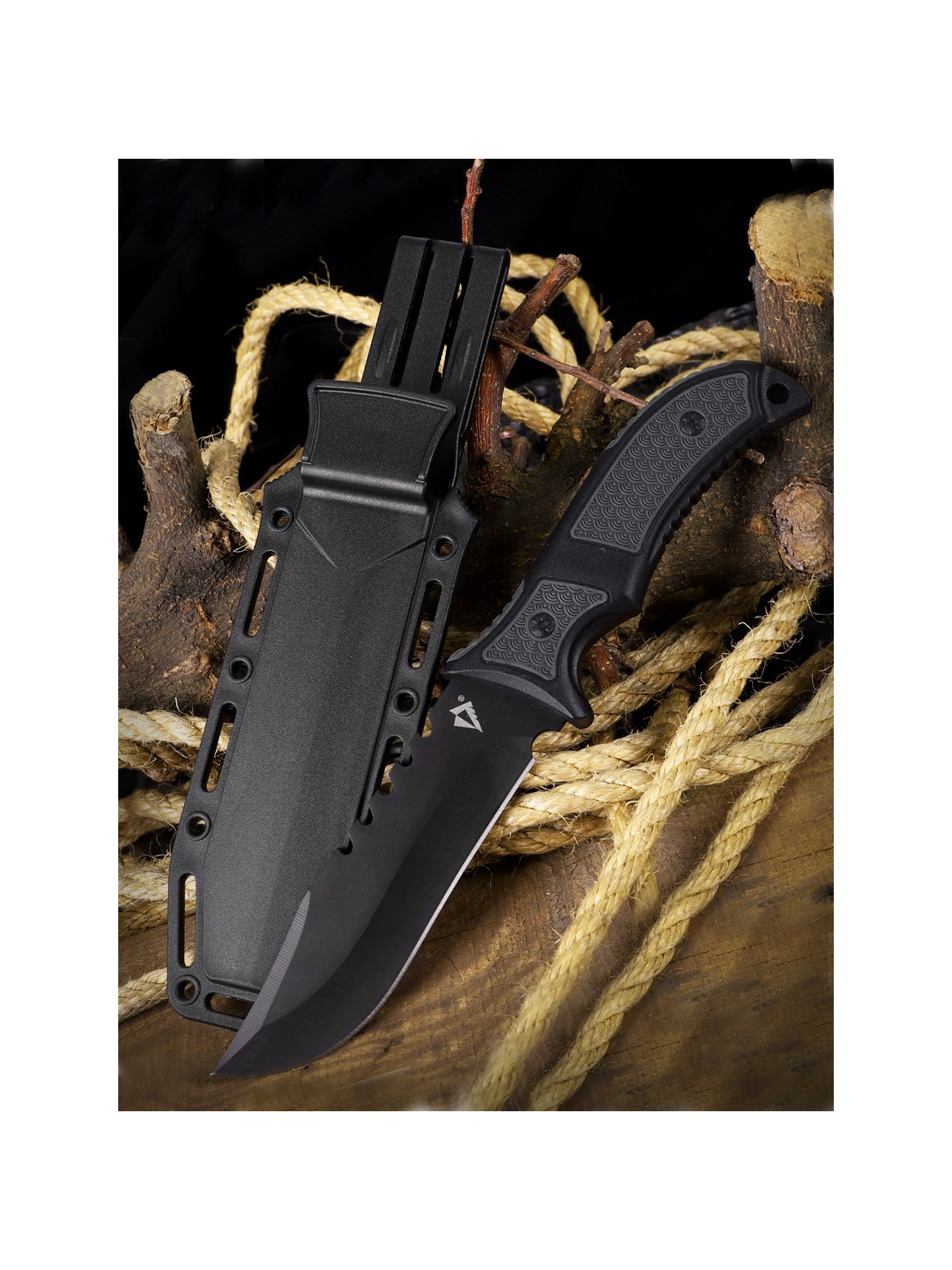 DOMINATOR URBAN COMBAT NÓŻ TAKTYCZNY WOJSKOWY MYŚLIWSKI BUSHCRAFT FUTERAŁ Czarno-szary