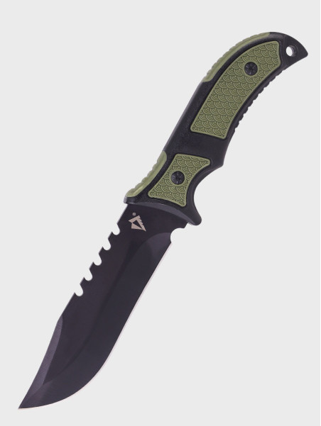 DOMINATOR URBAN COMBAT NÓŻ TAKTYCZNY WOJSKOWY MYŚLIWSKI BUSHCRAFT FUTERAŁ Czarno-zielony