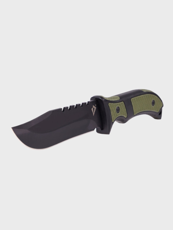 DOMINATOR URBAN COMBAT NÓŻ TAKTYCZNY WOJSKOWY MYŚLIWSKI BUSHCRAFT FUTERAŁ Czarno-zielony