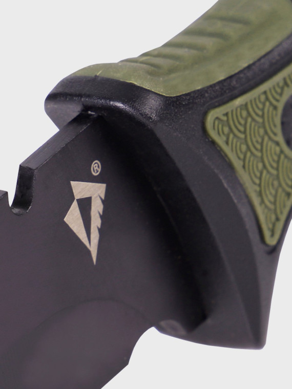 DOMINATOR URBAN COMBAT NÓŻ TAKTYCZNY WOJSKOWY MYŚLIWSKI BUSHCRAFT FUTERAŁ Czarno-zielony