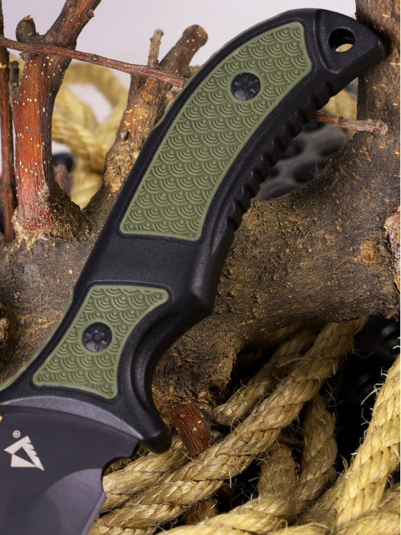 DOMINATOR URBAN COMBAT NÓŻ TAKTYCZNY WOJSKOWY MYŚLIWSKI BUSHCRAFT FUTERAŁ Czarno-zielony