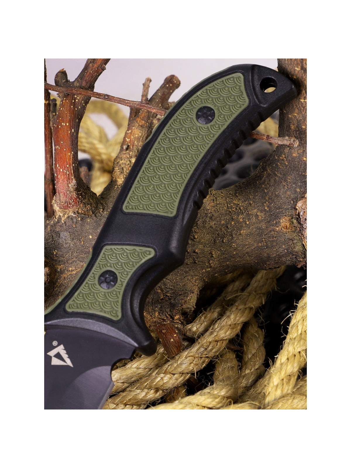 DOMINATOR URBAN COMBAT NÓŻ TAKTYCZNY WOJSKOWY MYŚLIWSKI BUSHCRAFT FUTERAŁ Czarno-zielony