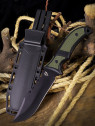 DOMINATOR URBAN COMBAT NÓŻ TAKTYCZNY WOJSKOWY MYŚLIWSKI BUSHCRAFT FUTERAŁ Czarno-zielony