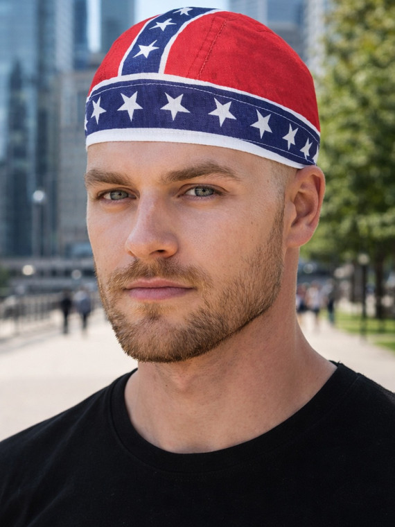 FOSTEX GARMENTS Chusta bandana bandama czapka Headwrap Blue Stripe Red Flag 