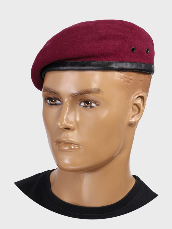 DOMINATOR URBAN COMBAT Beret Wojskowy Bez Oznaczeń Wojska Polskiego WP Tłoczony Bordowy 61