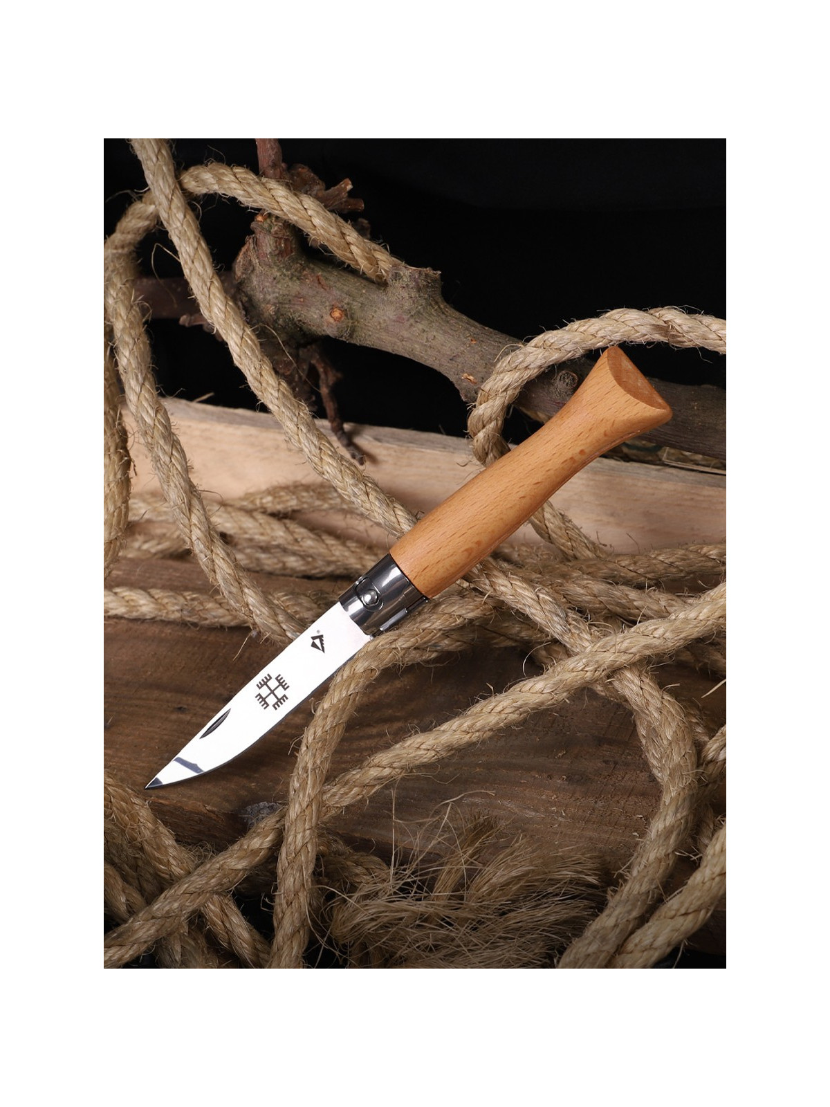 DOMINATOR URBAN COMBAT Nóż Beech Wood DREWNO BUK GRAWER Ręce Boga