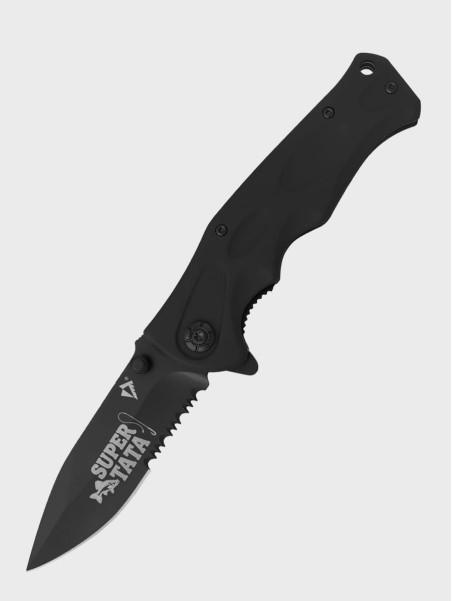 DOMINATOR URBAN COMBAT NÓŻ SKŁADANY POCKET CZARNY GRAWER Ryba SUPER TATA
