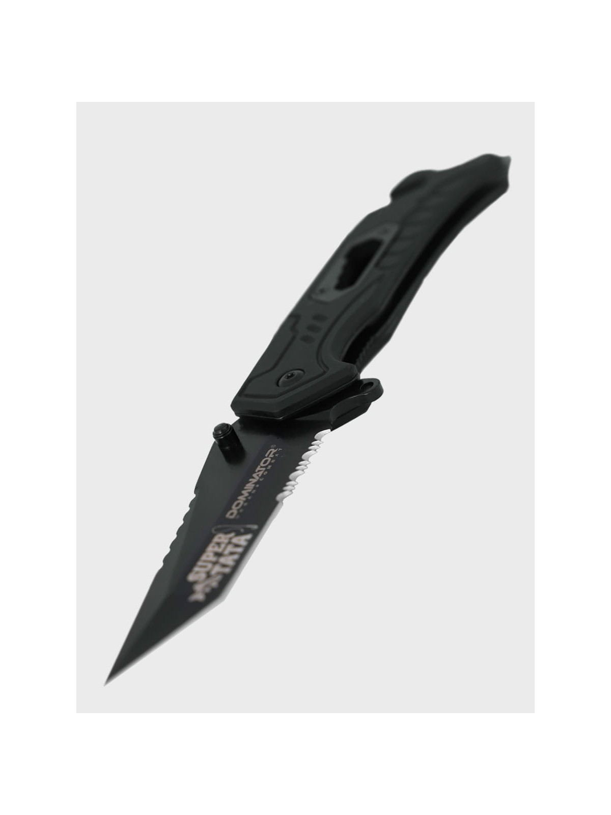 DOMINATOR URBAN COMBAT NÓŻ SKŁADANY TAKTYCZNY EDC Z KRZESIWEM GRAWER Ryba SUPER TATA