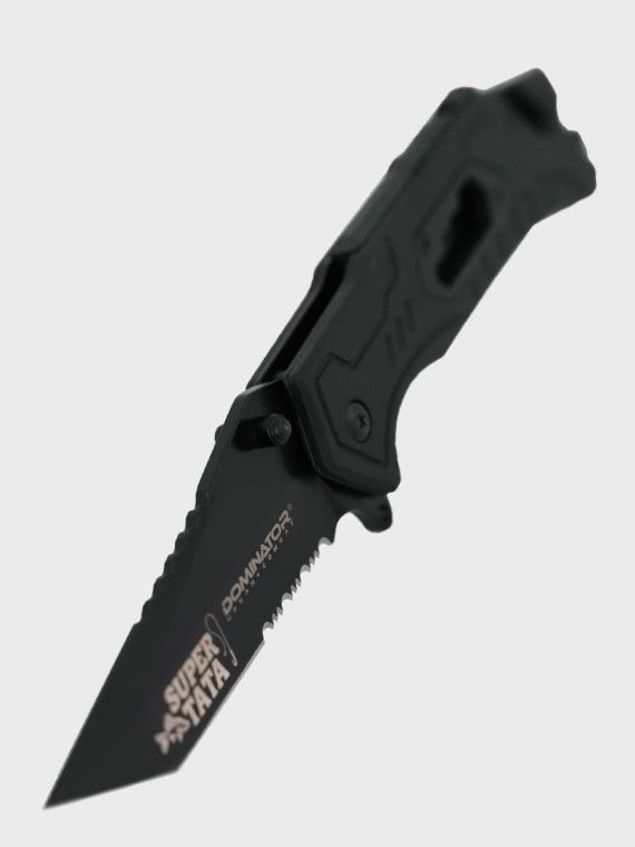 DOMINATOR URBAN COMBAT NÓŻ SKŁADANY TAKTYCZNY EDC Z KRZESIWEM GRAWER Ryba SUPER TATA