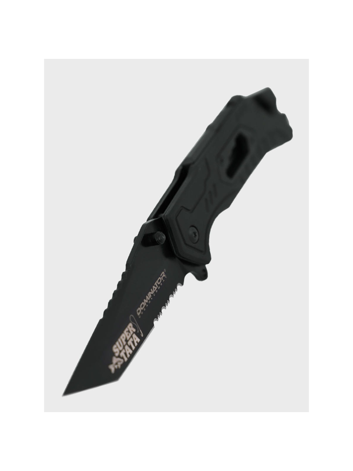 DOMINATOR URBAN COMBAT NÓŻ SKŁADANY TAKTYCZNY EDC Z KRZESIWEM GRAWER Ryba SUPER TATA