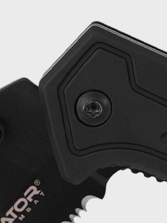 DOMINATOR URBAN COMBAT NÓŻ SKŁADANY TAKTYCZNY EDC Z KRZESIWEM GRAWER Ryba SUPER TATA