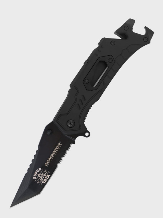 DOMINATOR URBAN COMBAT NÓŻ SKŁADANY TAKTYCZNY EDC Z KRZESIWEM GRAWER Ognisko SUPER TATA
