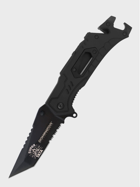 DOMINATOR URBAN COMBAT NÓŻ SKŁADANY TAKTYCZNY EDC Z KRZESIWEM GRAWER Ognisko SUPER TATA