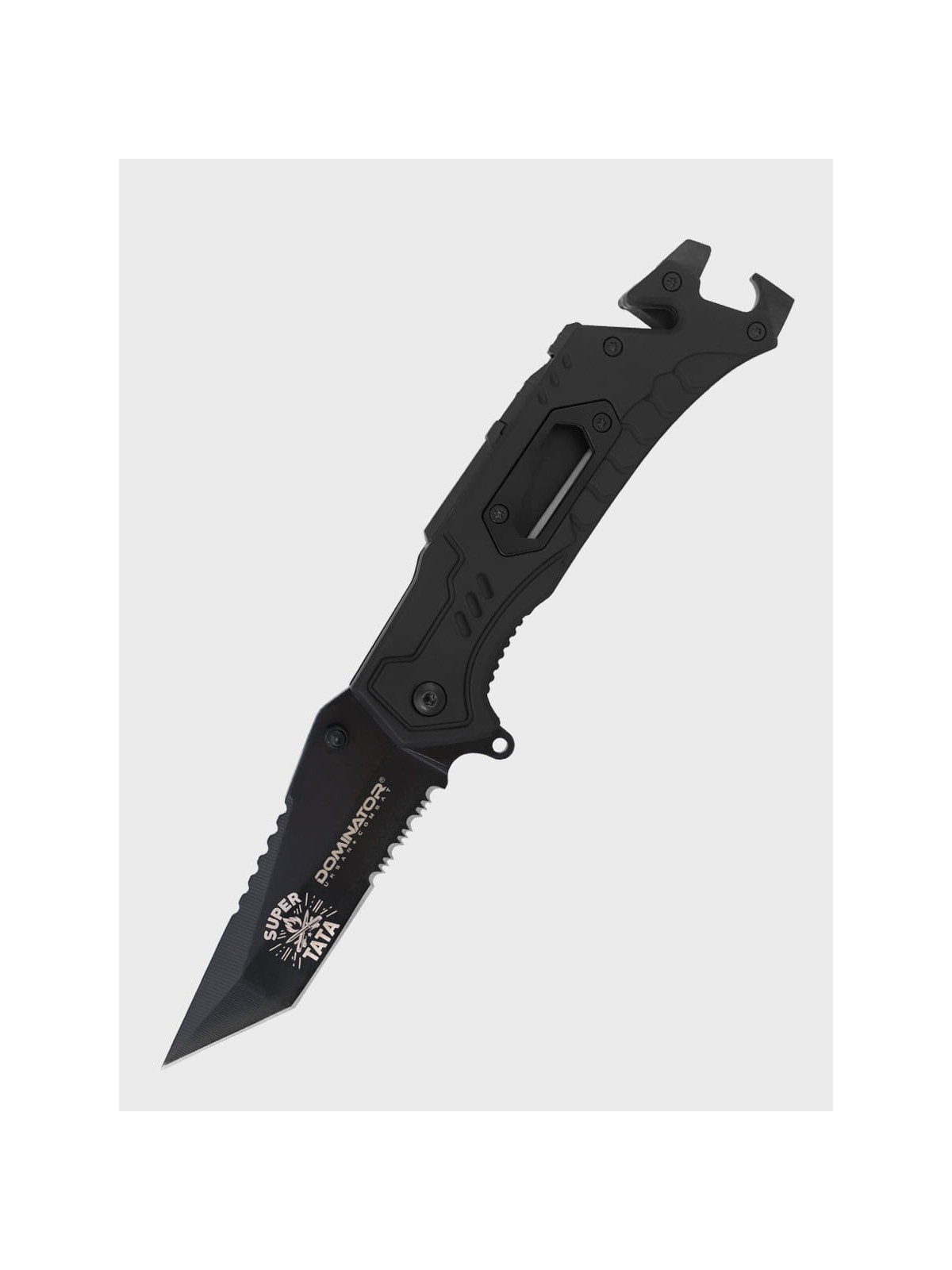 DOMINATOR URBAN COMBAT NÓŻ SKŁADANY TAKTYCZNY EDC Z KRZESIWEM GRAWER Ognisko SUPER TATA