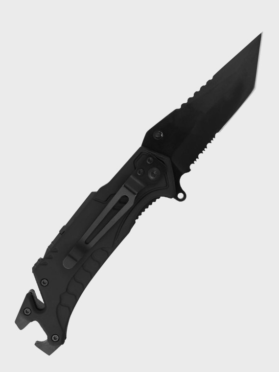 DOMINATOR URBAN COMBAT NÓŻ SKŁADANY TAKTYCZNY EDC Z KRZESIWEM GRAWER Ognisko SUPER TATA