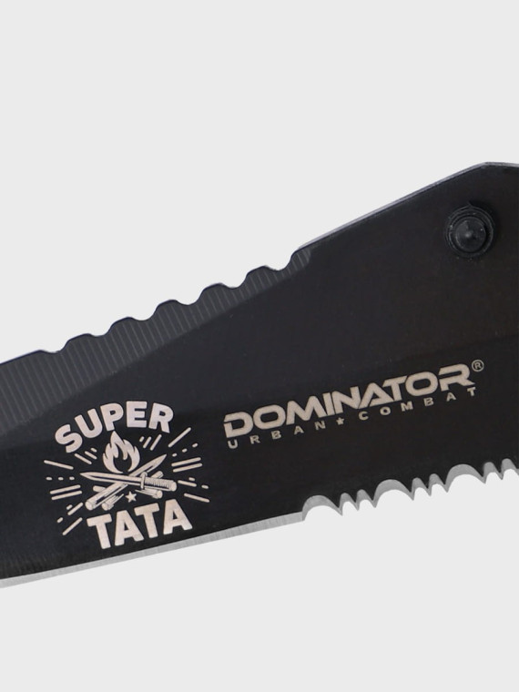 DOMINATOR URBAN COMBAT NÓŻ SKŁADANY TAKTYCZNY EDC Z KRZESIWEM GRAWER Ognisko SUPER TATA