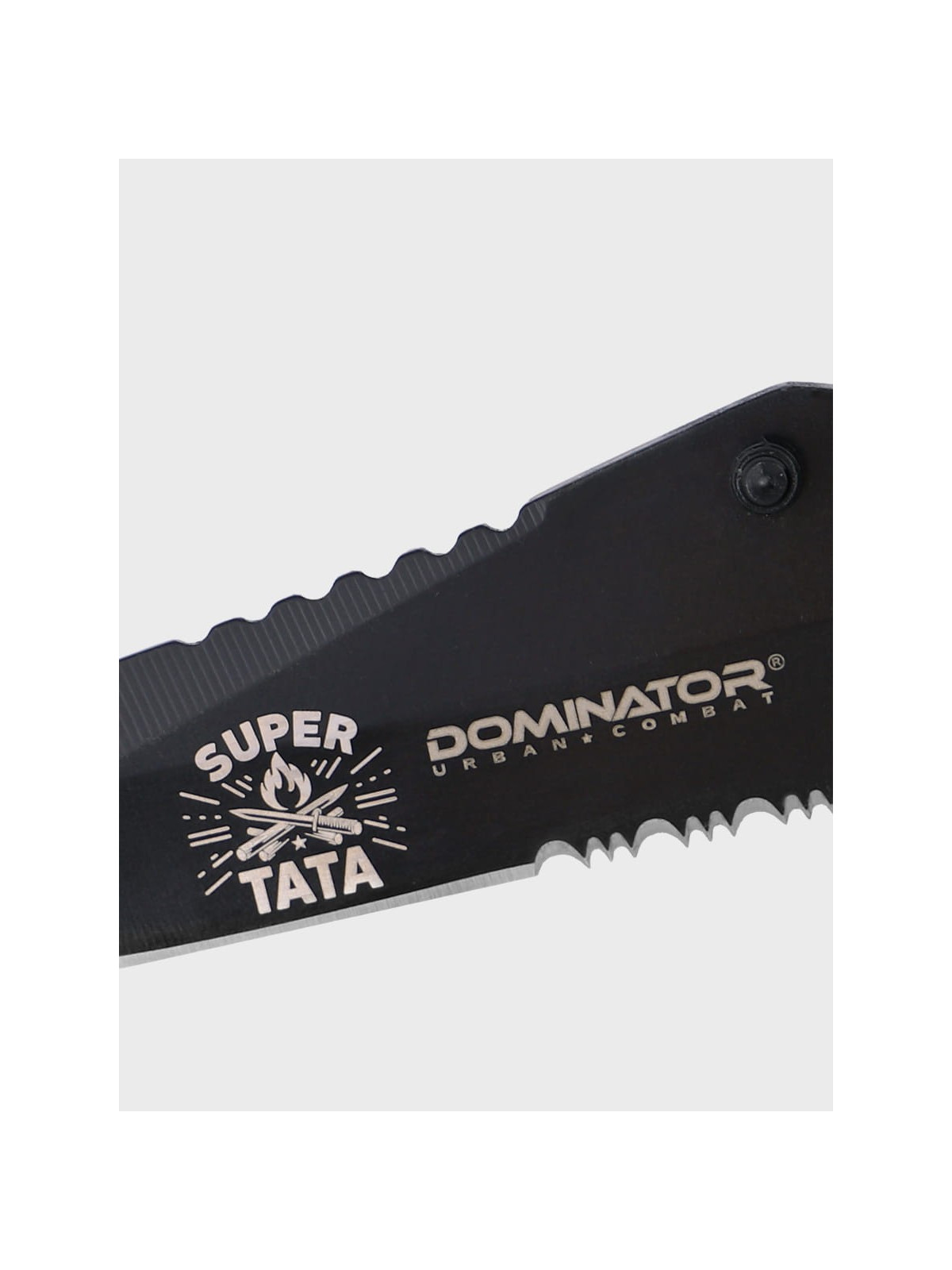 DOMINATOR URBAN COMBAT NÓŻ SKŁADANY TAKTYCZNY EDC Z KRZESIWEM GRAWER Ognisko SUPER TATA