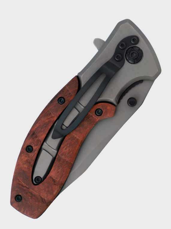 DOMINATOR URBAN COMBAT NÓŻ SKŁADANY SCYZORYK SPRĘŻYNOWY DREWNO GRAWER SUPER TATA
