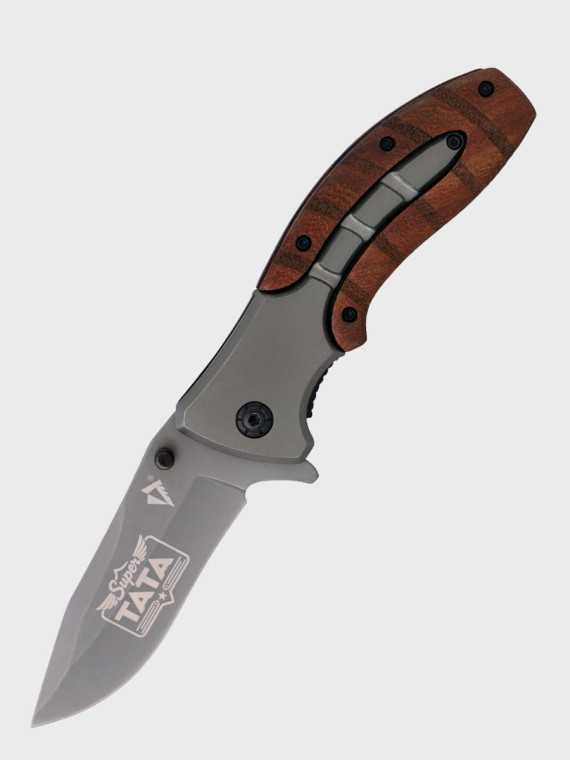 DOMINATOR URBAN COMBAT NÓŻ SKŁADANY SCYZORYK SPRĘŻYNOWY DREWNO GRAWER SUPER TATA