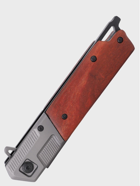 DOMINATOR URBAN COMBAT NÓŻ SKŁADANY SCYZORYK SPRĘŻYNOWY SLIM WOOD GRAWER Ryba SUPER TATA