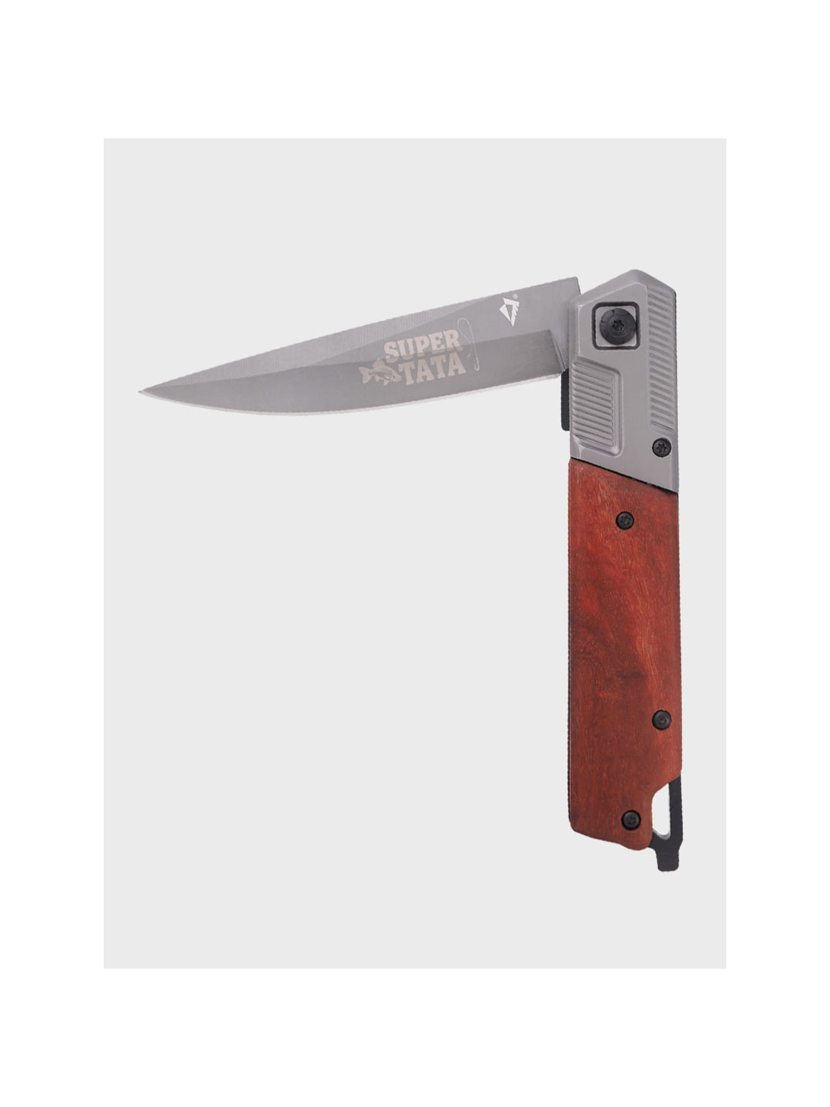 DOMINATOR URBAN COMBAT NÓŻ SKŁADANY SCYZORYK SPRĘŻYNOWY SLIM WOOD GRAWER Ryba SUPER TATA