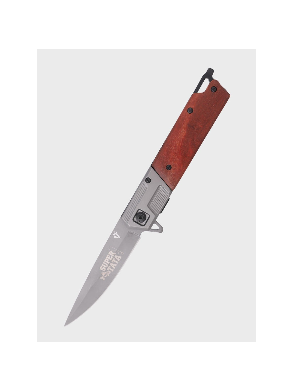 DOMINATOR URBAN COMBAT NÓŻ SKŁADANY SCYZORYK SPRĘŻYNOWY SLIM WOOD GRAWER Ryba SUPER TATA