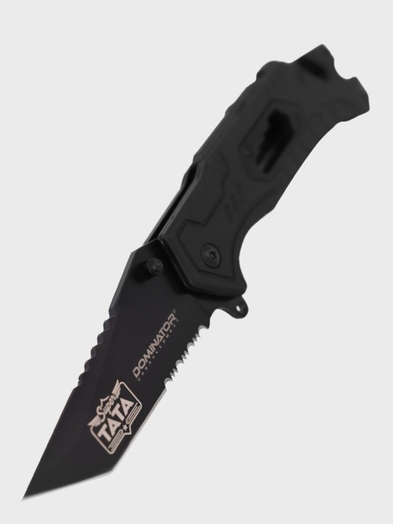 DOMINATOR URBAN COMBAT NÓŻ SKŁADANY TAKTYCZNY EDC Z KRZESIWEM GRAWER SUPER TATA