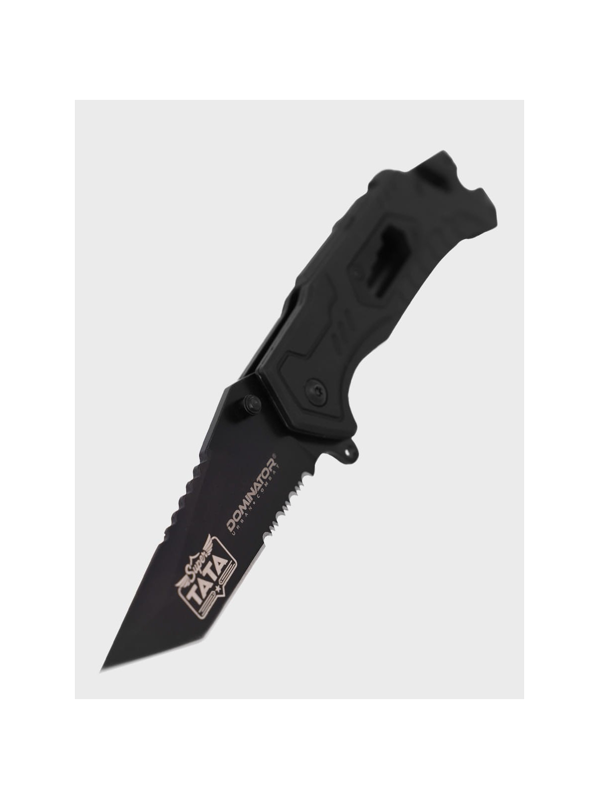 DOMINATOR URBAN COMBAT NÓŻ SKŁADANY TAKTYCZNY EDC Z KRZESIWEM GRAWER SUPER TATA