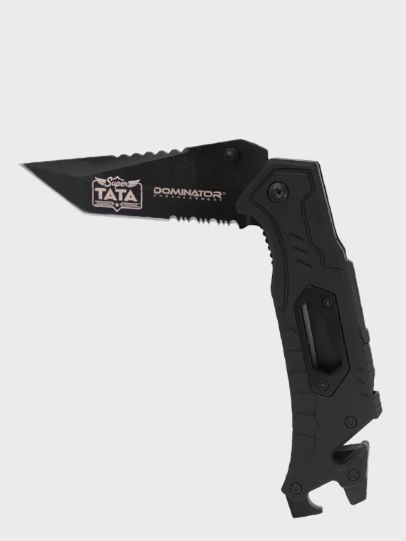 DOMINATOR URBAN COMBAT NÓŻ SKŁADANY TAKTYCZNY EDC Z KRZESIWEM GRAWER SUPER TATA