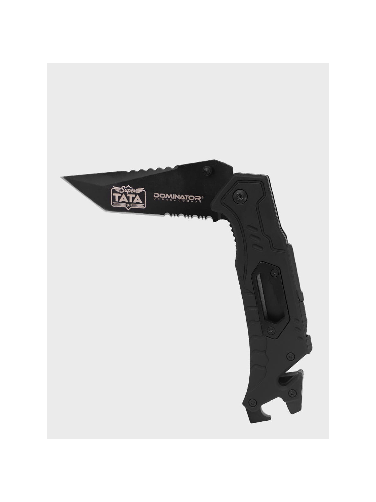DOMINATOR URBAN COMBAT NÓŻ SKŁADANY TAKTYCZNY EDC Z KRZESIWEM GRAWER SUPER TATA