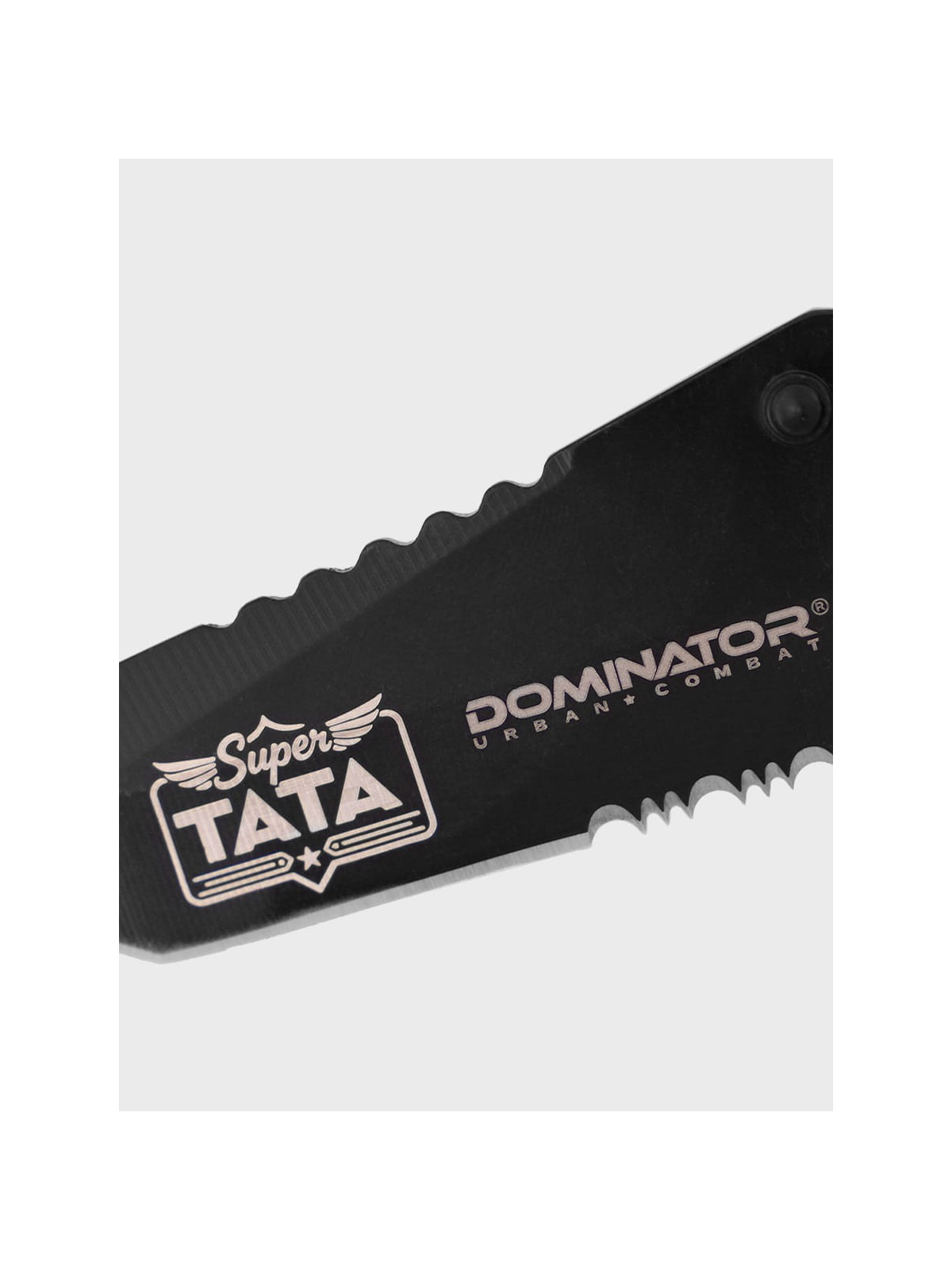 DOMINATOR URBAN COMBAT NÓŻ SKŁADANY TAKTYCZNY EDC Z KRZESIWEM GRAWER SUPER TATA