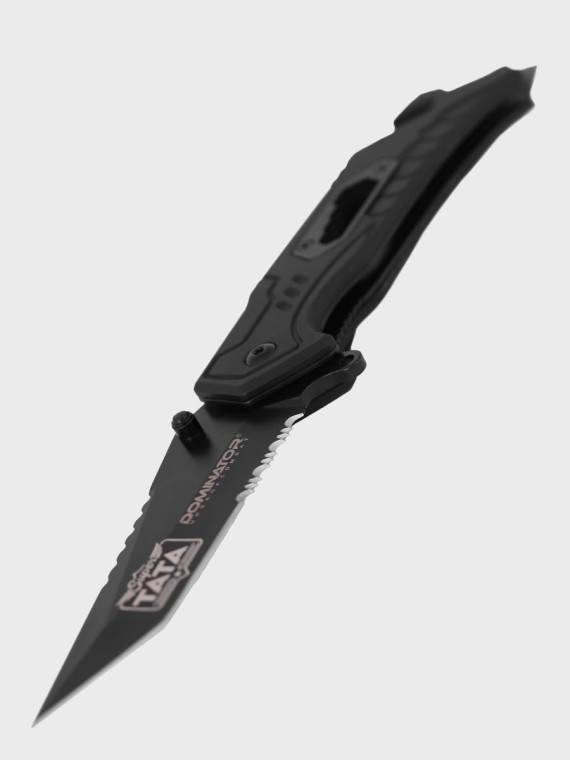 DOMINATOR URBAN COMBAT NÓŻ SKŁADANY TAKTYCZNY EDC Z KRZESIWEM GRAWER SUPER TATA