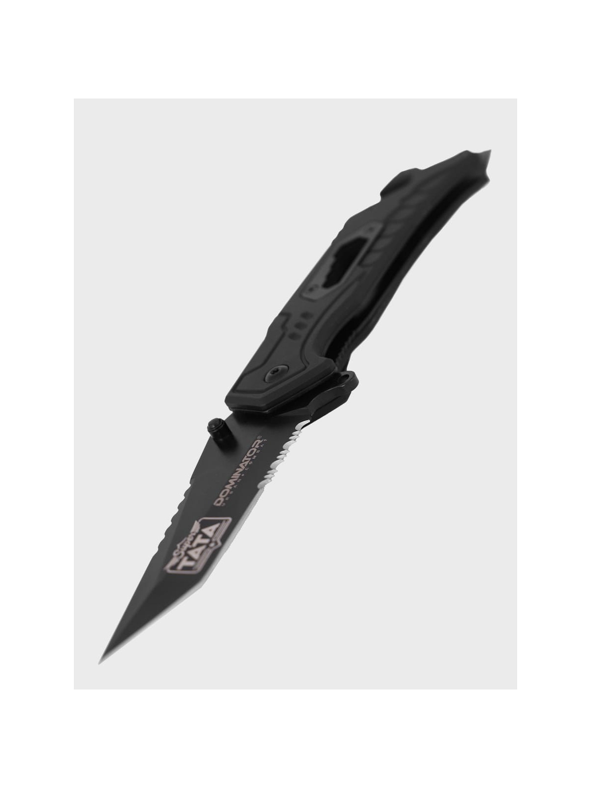 DOMINATOR URBAN COMBAT NÓŻ SKŁADANY TAKTYCZNY EDC Z KRZESIWEM GRAWER SUPER TATA