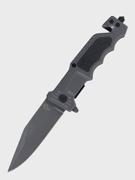 DOMINATOR URBAN COMBAT NÓŻ SKŁADANY TAKTYCZNY WOJSKOWY RATOWNICZY FINKA EDC Grafitowy