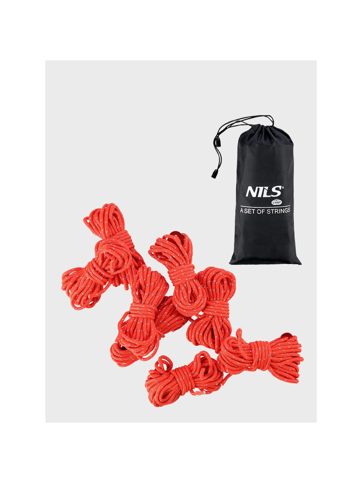 NILS CAMP Linki do naciągów zestaw 8 szt. 415 cm NC1751 czerwone