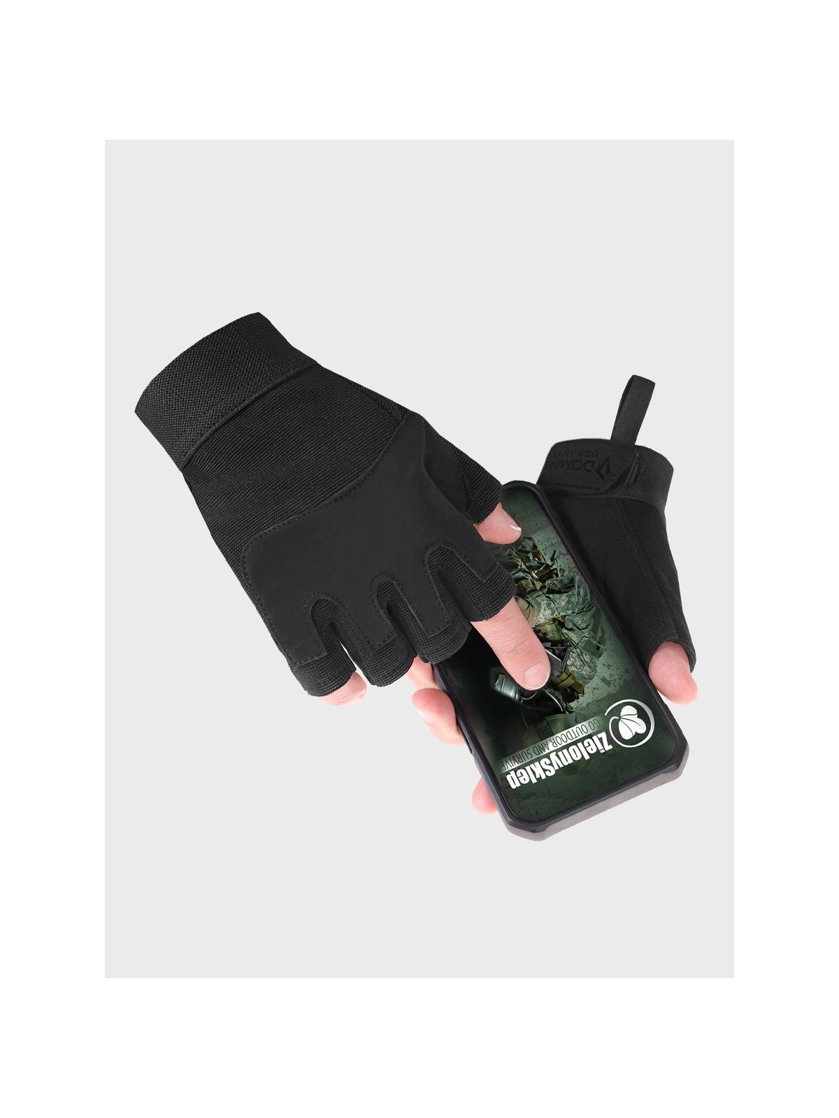 DOMINATOR URBAN COMBAT Rękawice taktyczne bez palców Czarne XS