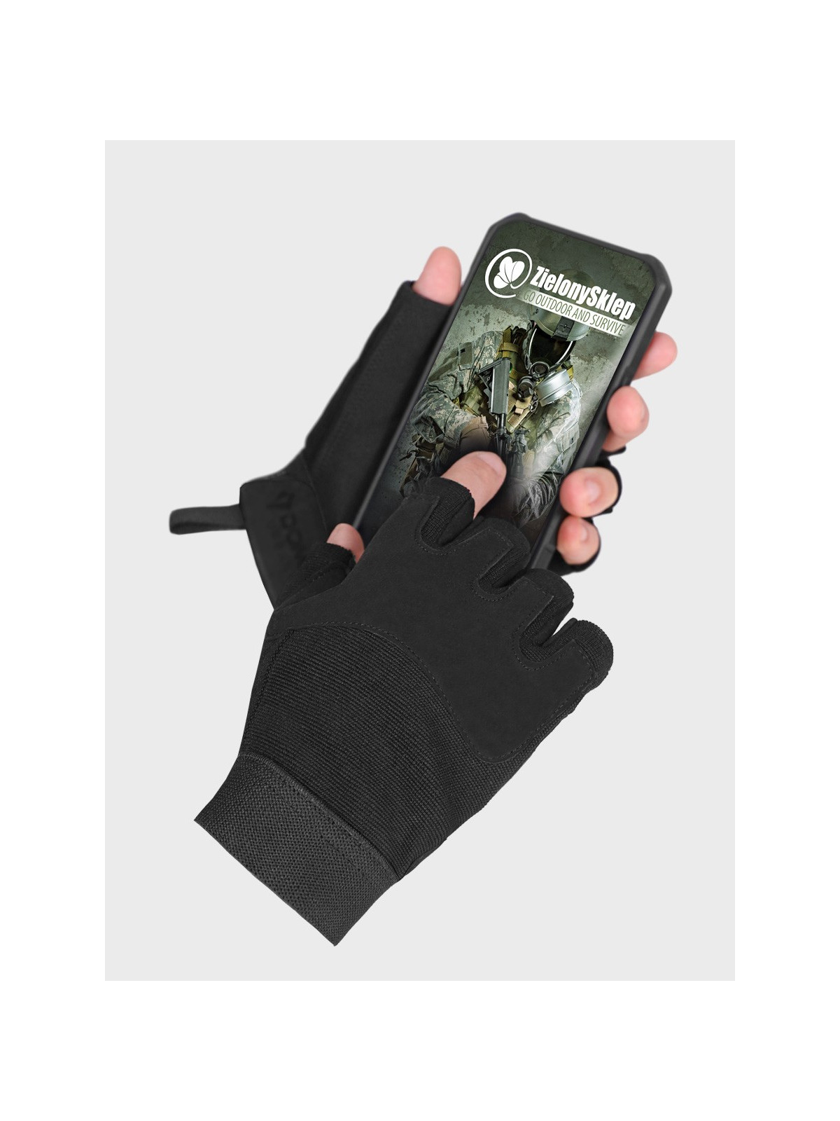DOMINATOR URBAN COMBAT Rękawice taktyczne bez palców Czarne XS