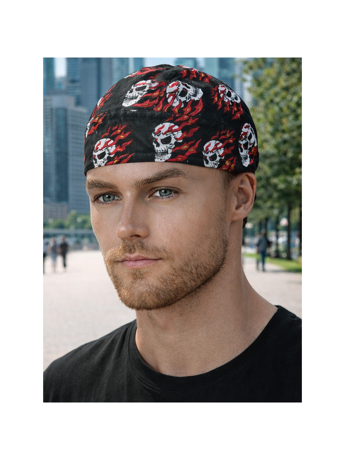 FOSTEX GARMENTS Chusta bandana bandama czapka Headwrap Flaming Skull