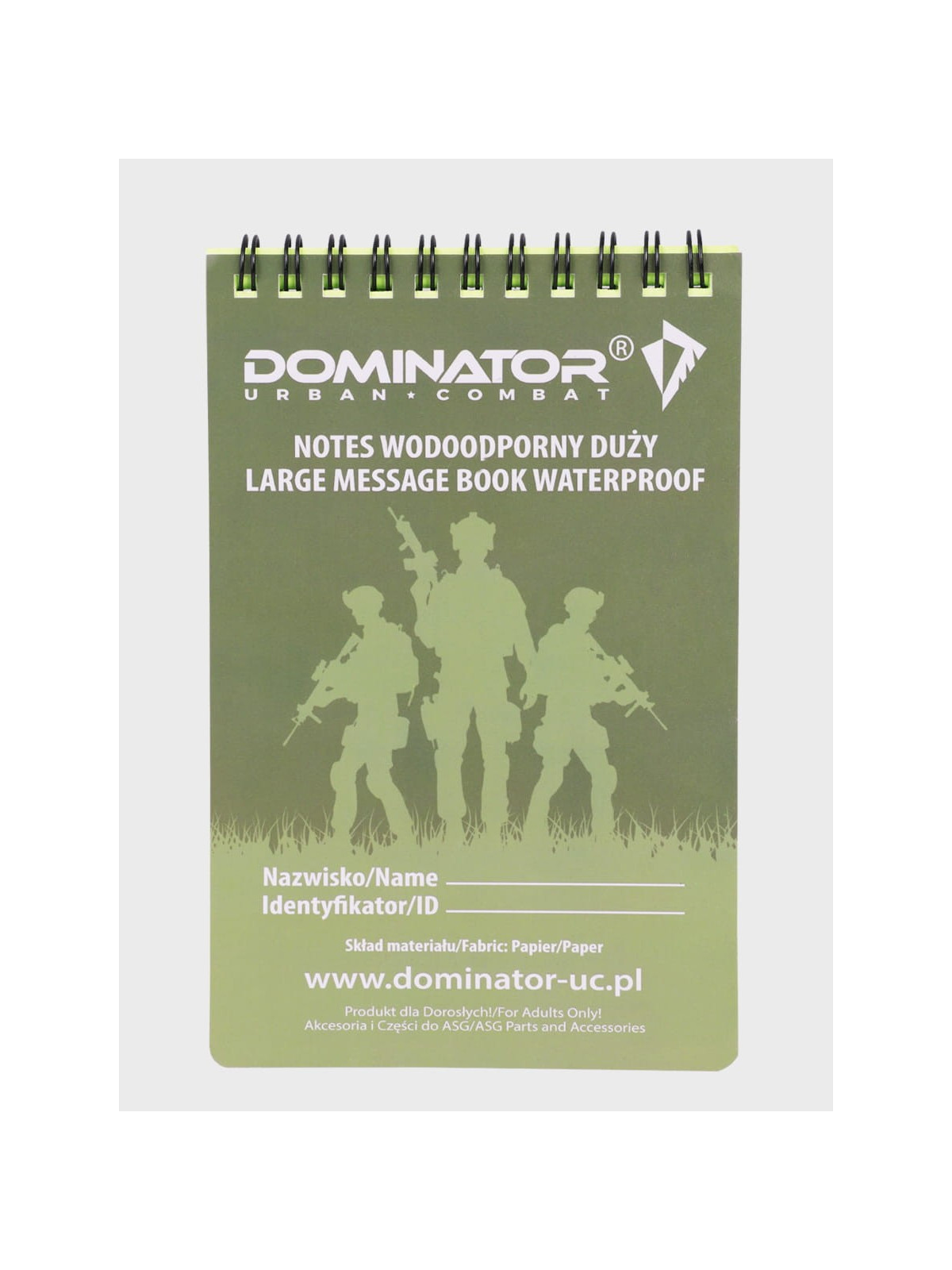 DOMINATOR URBAN COMBAT NOTES WODOODPORNY NOTATNIK 15 cm x 10 cm