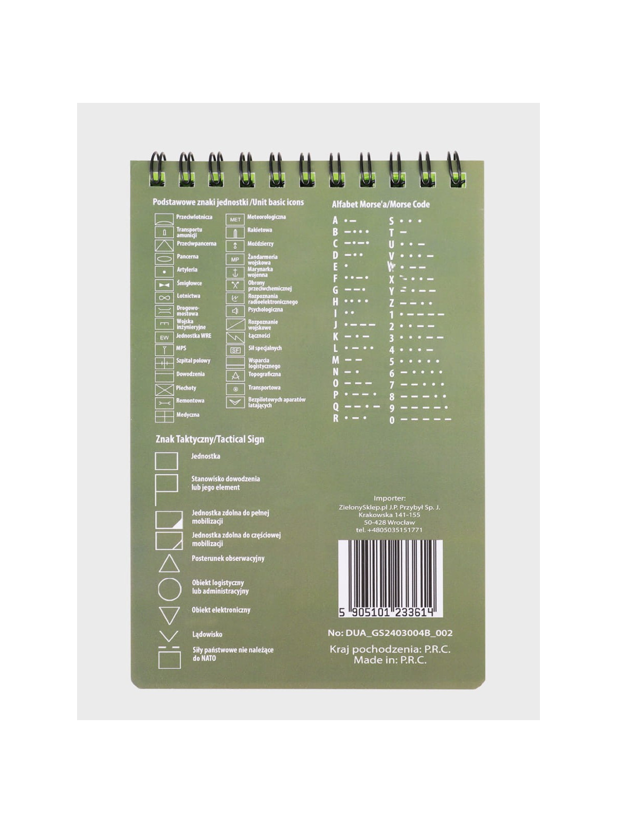 DOMINATOR URBAN COMBAT NOTES WODOODPORNY NOTATNIK 15 cm x 10 cm