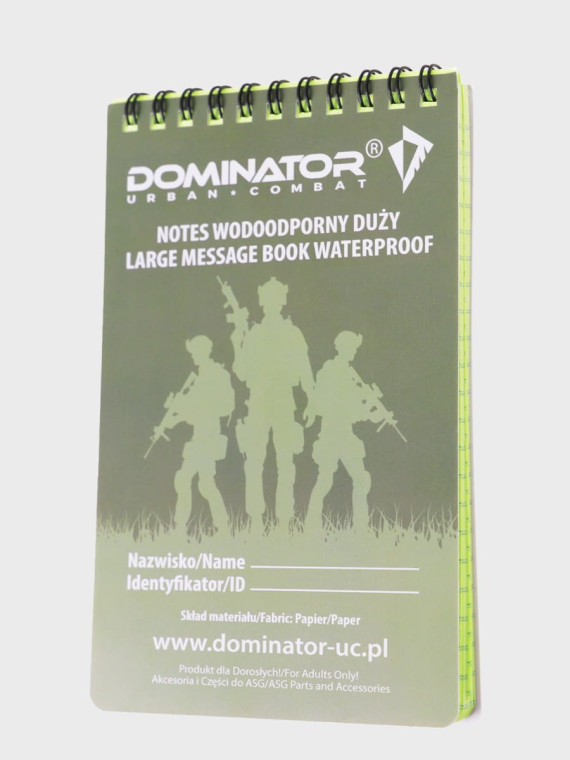 DOMINATOR URBAN COMBAT NOTES WODOODPORNY NOTATNIK 15 cm x 10 cm