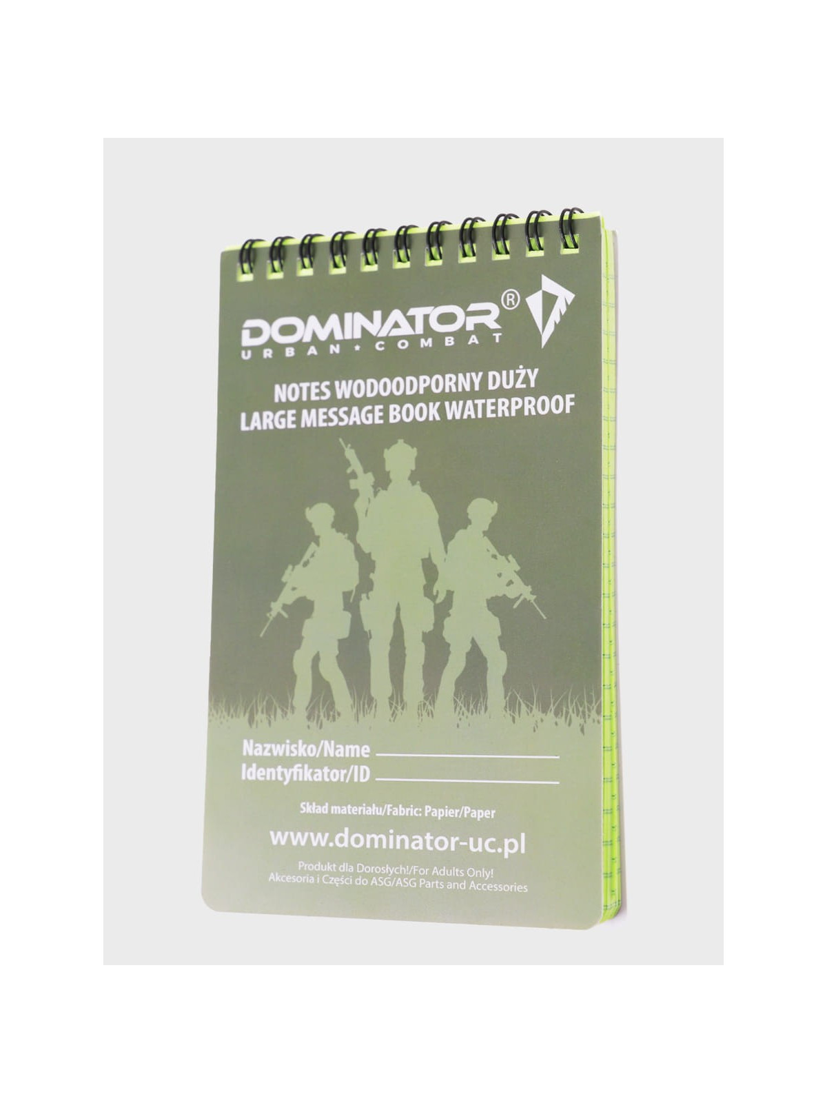 DOMINATOR URBAN COMBAT NOTES WODOODPORNY NOTATNIK 15 cm x 10 cm