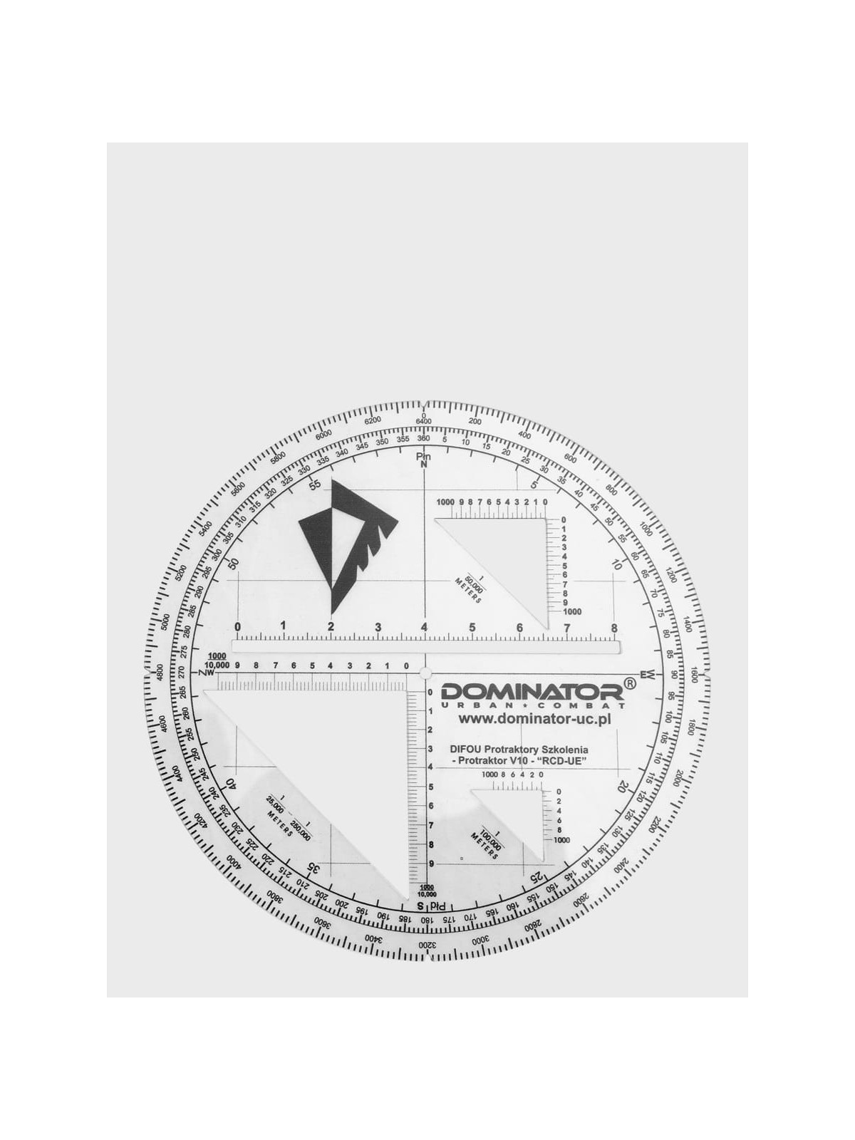 DOMINATOR URBAN COMBAT Kątomierz wojskowy na mapę DIFOU V10 Protraktor Taktyczny