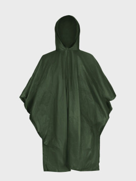 DOMINATOR URBAN COMBAT Peleryna przeciwdeszczowa ponczo z kapturem vinyl oliwkowa