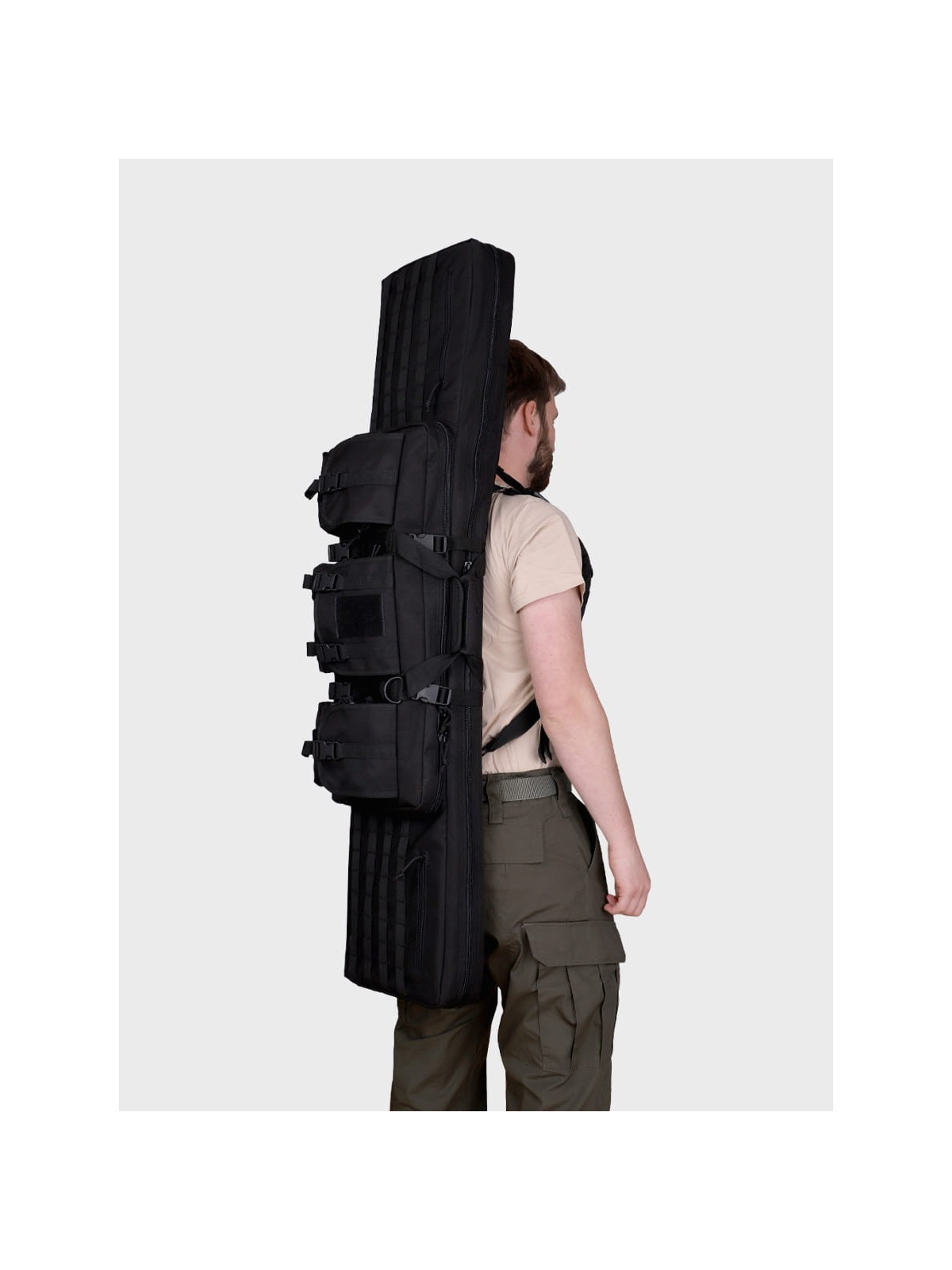 DOMINATOR URBAN COMBAT TORBA NA BROŃ DŁUGĄ MYŚLIWSKĄ I KRÓTKĄ  PLECAK 5 SZT. 130cm CZARNA