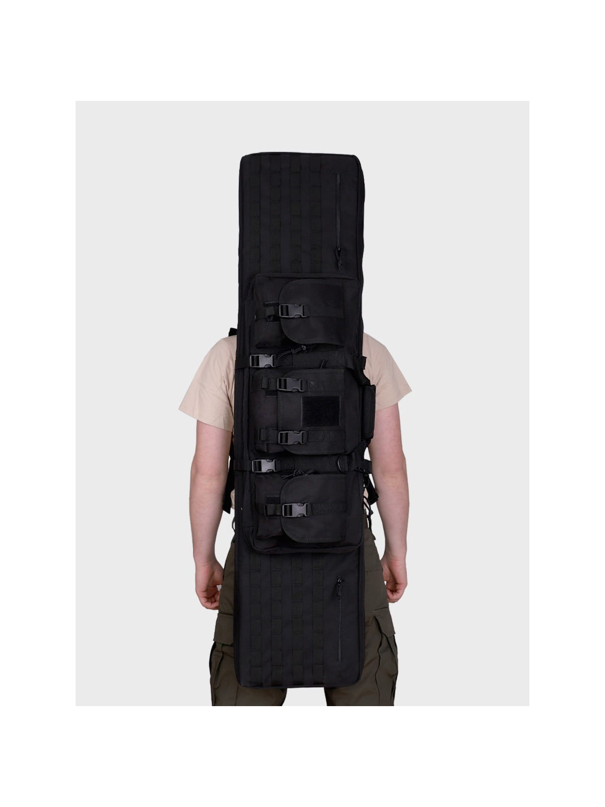 DOMINATOR URBAN COMBAT TORBA NA BROŃ DŁUGĄ MYŚLIWSKĄ I KRÓTKĄ  PLECAK 5 SZT. 130cm CZARNA