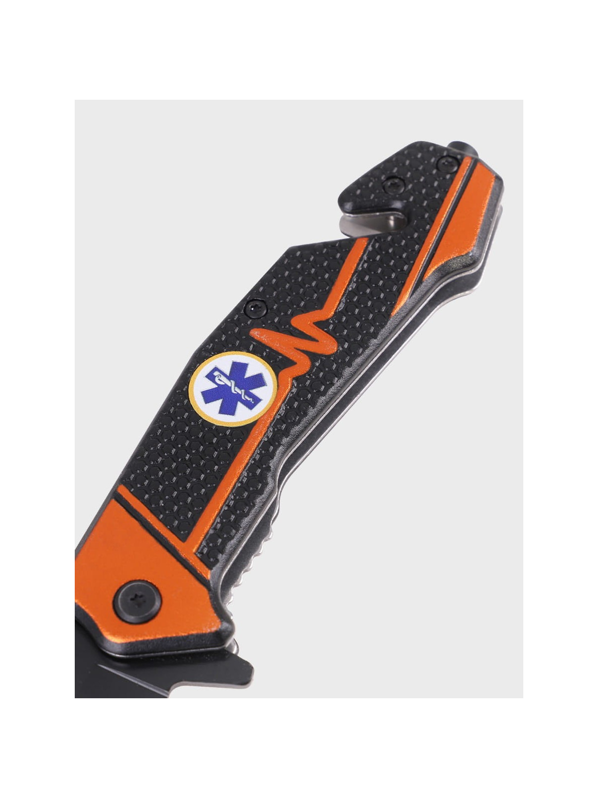 DOMINATOR URBAN COMBAT NÓŻ SKŁADANY RATOWNICZY RESCUE 2-83 POMARAŃCZOWY