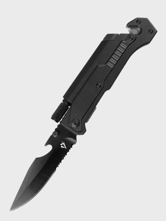 DOMINATOR URBAN COMBAT NÓŻ RATOWNICZY SKŁADANY Rescue-Tech KRZESIWO LATARKA